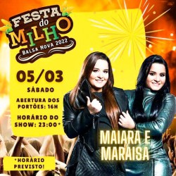 Várias atrações musicais vão agitar a Festa do Milho em Balsa Nova